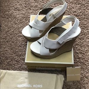 Michael Kors White wedges.